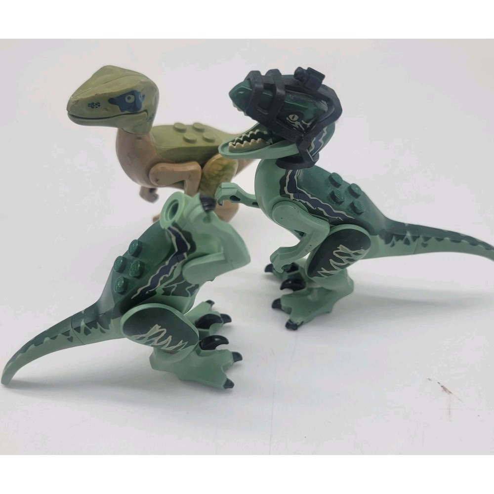 Lot Of 3 LEGO Jurassic World Dinosaur Blue Raptor Velociraptor Bridle + 2 More